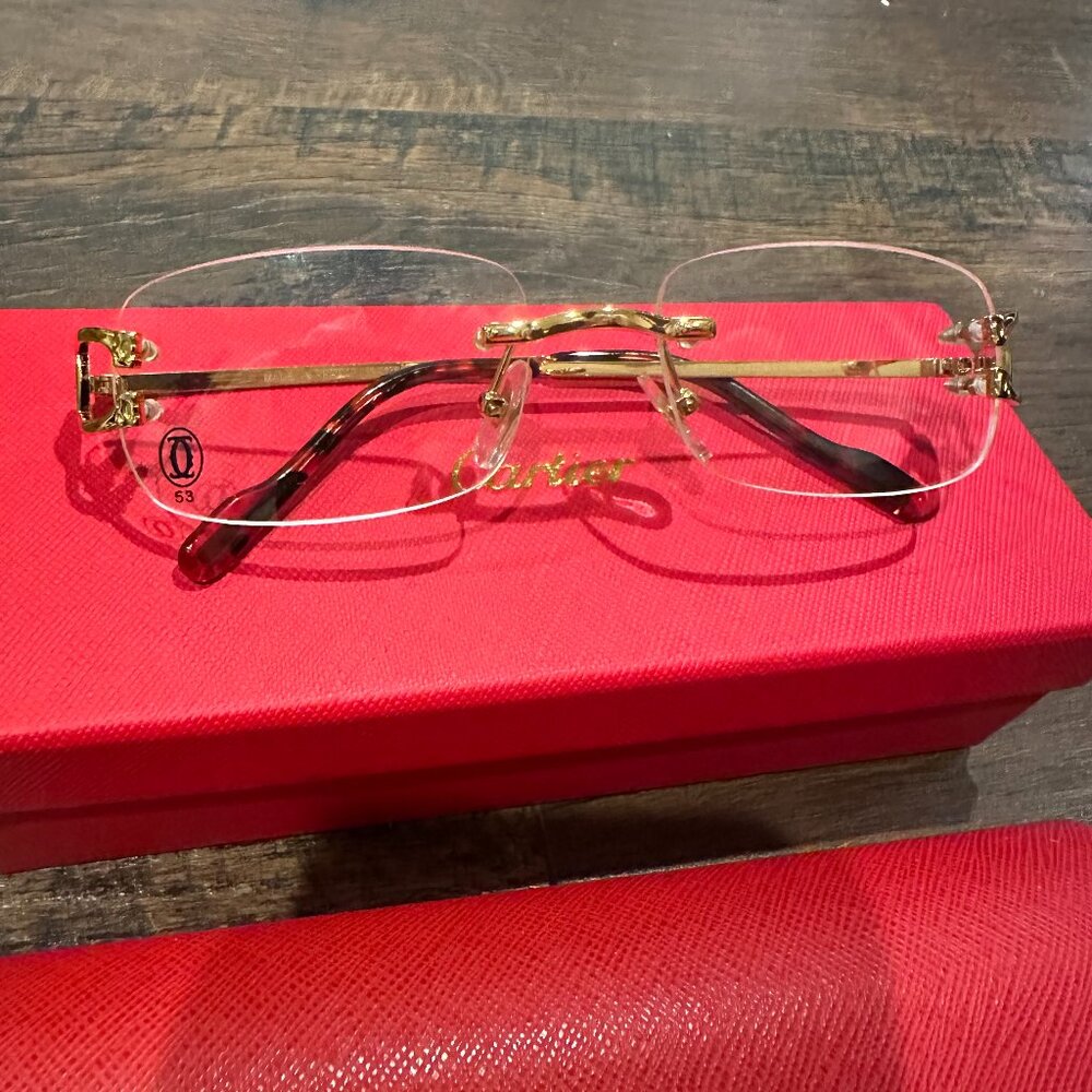 Cartier Glasses clear lens rimless frame model c